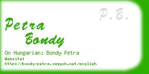 petra bondy business card